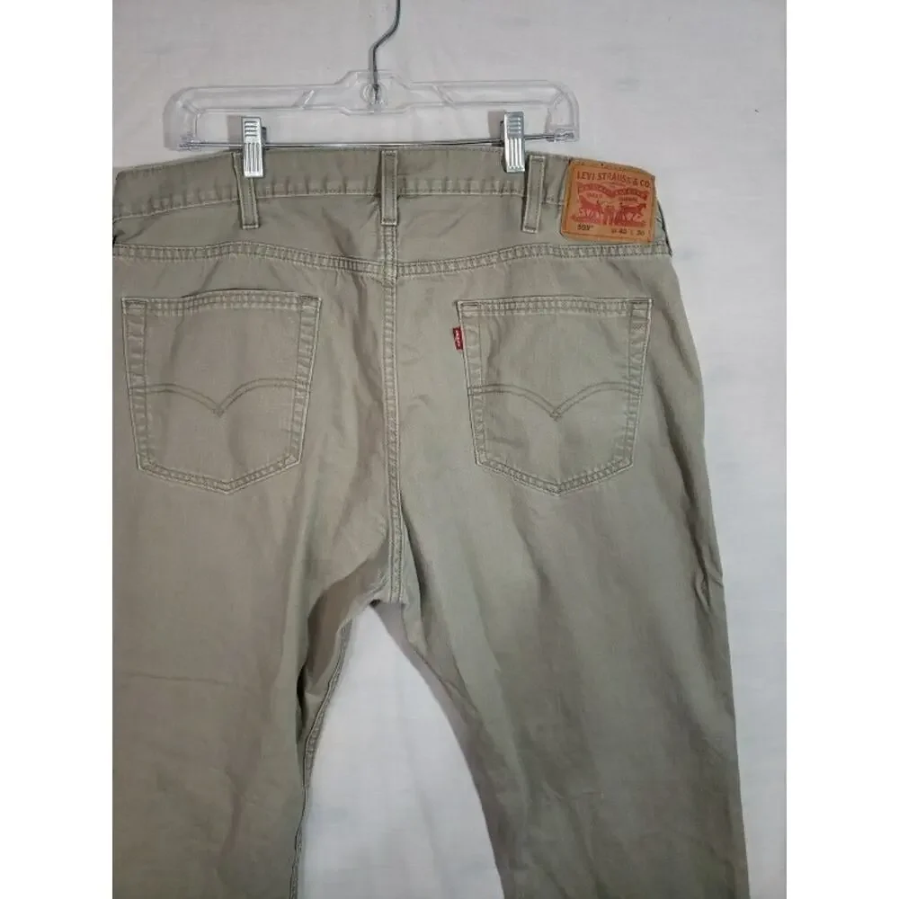 Levis 559 Beige Jeans Men's 40x30 Relaxed Straight Denim R341